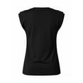 thumbnail image 2 of Hxlamzoo Women's Short Sleeve Tops Relaxed Fit V-Neck Round Neck Elegant Casual Comfort Tees, 2 of 3