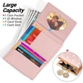 thumbnail image 2 of MINKUROW Wallet for Women,Flower Womens Wallet Card Holder,Small Trifold RFID Blocking Purse,Cute Small Leather Pocket Wallet for Women,Girls,Ladies (Baby Pink), 2 of 6