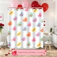 thumbnail image 3 of Valentines Shower Curtain, Colorful Candy Heart Shower Curtain Valentines Day Shower Curtain for Bathroom, Waterproof Fabric Valentine''s Bathroom Curtains with 12 Hooks, 72" x 72", 3 of 8