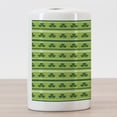 thumbnail image 3 of Green Ceramic Toothbrush Holder, Traditional Irish Pattern Clovers Happy St. Patrick's Day Theme, Decorative Versatile Countertop for Bathroom, 4.5" X 2.7", Lime Green Dark Green, by Ambesonne, 3 of 4