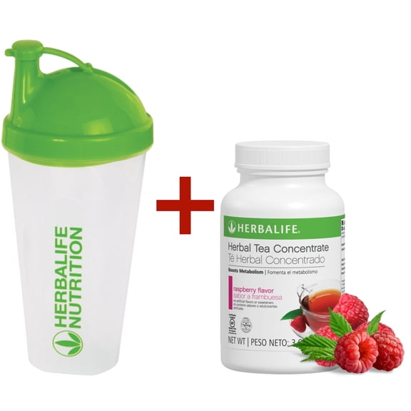 Herbal Tea Concentrate Herba life Raspberry Flavor 3.6 oz with Shaker Bottle