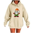 thumbnail image 3 of YOIAVAIOY Women Christmas Hoodies Dwarf Gnome Light Printed Hoody Sweatshirt Xmas Holiday Party Pullover Hoodie, 3 of 5