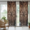 thumbnail image 4 of Retro Brown Door Outdoor Curtains for Patio Waterproof, Windproof Privacy Curtains with Weighted Bottom, Country Vintage Wooden Door Outside Drapes for Picnic Garage Backyard Cabana 54"x84" 1 Panel, 4 of 8