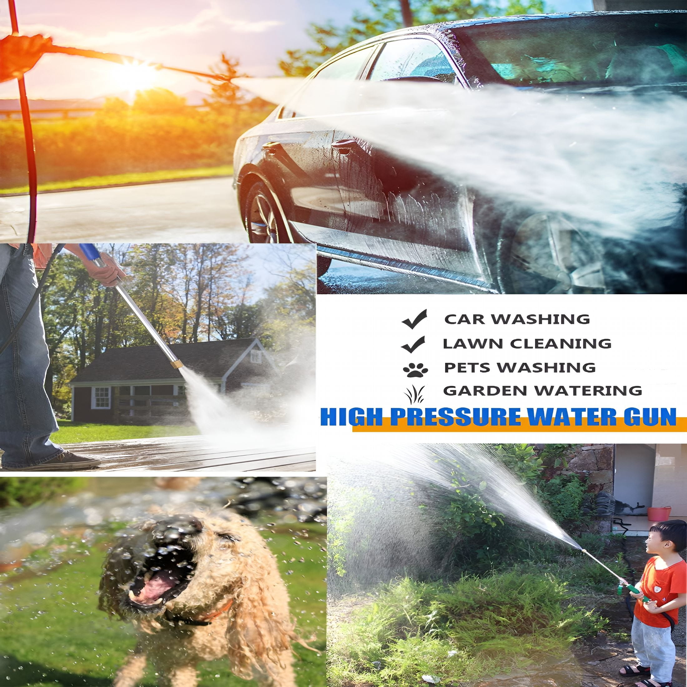 CURYMAY High Pressure Power Washer Wand for Garden Hose with Jet Nozzle and Fan Nozzle Hydro Jet Power Sprayer for Car Washing Or Garden Cleaning Made of Durable Metal