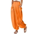 thumbnail image 3 of Baqcunre Womens Sweatpants Womens High Waist Wide Leg Pants Palazzo Pants Beach Loose Baggy Harem Pants With Pockets Joggers Pants For Women Womens Pants Orange XXL, 3 of 8