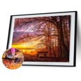 thumbnail image 2 of 5D bricolaje completo taladro diamante pintura bosque puesta de sol cruz puntada mosaico costura Tmvgtek decoración de arte en el hogar, 2 of 9