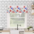 thumbnail image 4 of 4th of July Curtain Valances for Windows, Independence Day Red Blue Poppy Flowers Rod Pocket Valance Window Treatments Short Curtains for Kitchen Bathroom Living Room, 4 of 6