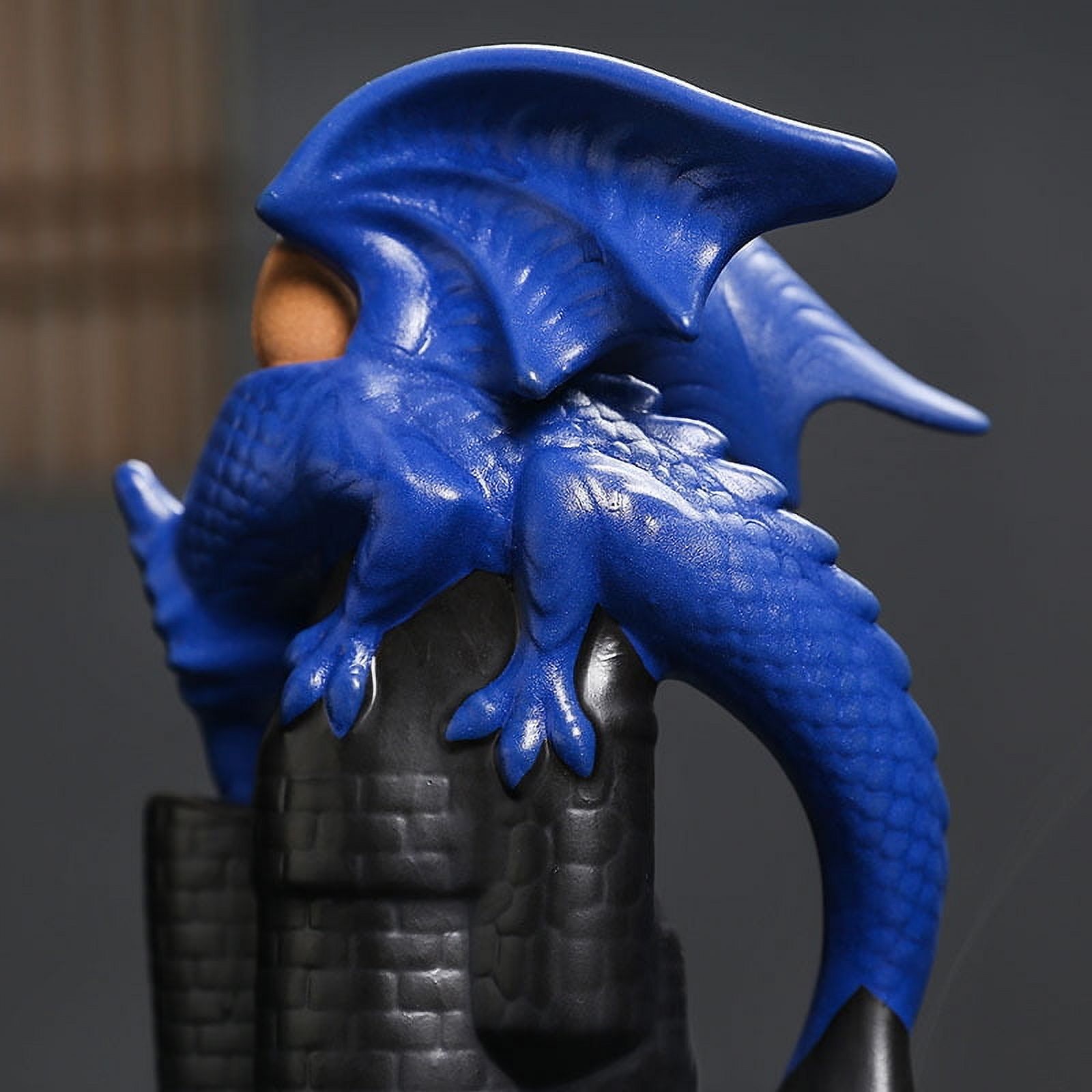 Ceramic Backflow Incense Burner Creative Tower Fragrance Pterosaur Castle Viewing Smoke Reflux Incense Holder Home Decoration (Blue)