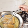 thumbnail image 3 of 1 Pair Stainless Steel Solid Long 36cm Chopsticks Reusable Handheld Kitchen Non-slip Cooking Tool, 3 of 10
