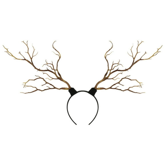Fgnfyis Easter Christmas Party LED Light Up Headband Boho Twig Branch and Deer Hair Accessories for Women Girls Green One Size