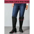 thumbnail image 5 of Women's Extra Wide Calf Knee High Boots True Wide Width Chunky Heeled Boot Comfortable Plus Size Tall Long Gogo Boots for Women., 5 of 7