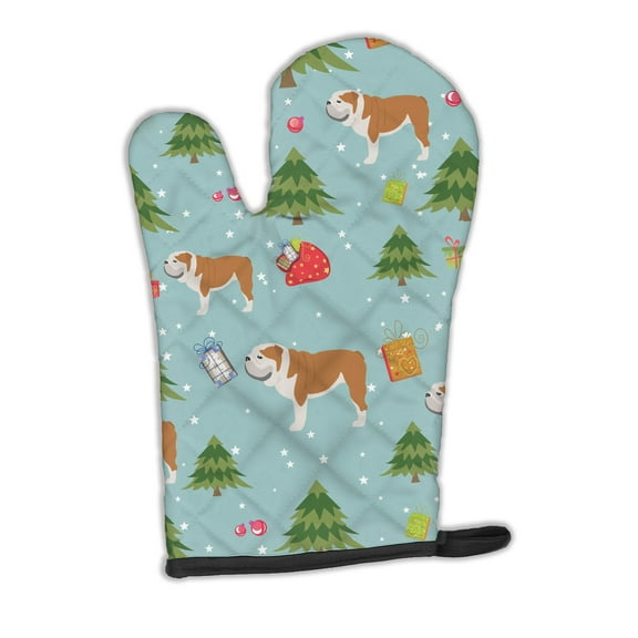 Christmas English Bulldog Oven Mitt