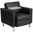 thumbnail image 2 of Emma + Oliver Black LeatherSoft Tablet Arm Chair, Tall Chrome Legs and Cup Holder, 2 of 11