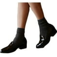thumbnail image 4 of Lian LifeStyle Women's 1 Pair Crew Socks Casual Size 7-9(Dark Grey), 4 of 4