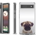 thumbnail image 1 of Shockproof Bumper Phone Case for Google Pixel 6a, by OneToughShield ® - Pug Face, 1 of 3