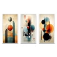 thumbnail image 2 of Designart "Circular Geometry in Retro Orange and Blue III" Modern Geometric Framed Wall Art Set Of 3 - Orange Abstract Geometric Frame Canvas Set For Living Room Decor, 2 of 6