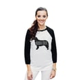 thumbnail image 2 of Thread Tank Border Collie Dog Silhouette Unisex 3/4 Sleeves Baseball Raglan White Black Small, 2 of 4