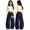 X273 Navy, variant on SJLDQY Sweatpants for Girls Trendy Letter Graphic Casual Wide Leg Pants Drawstring Waist Pants with Pockets