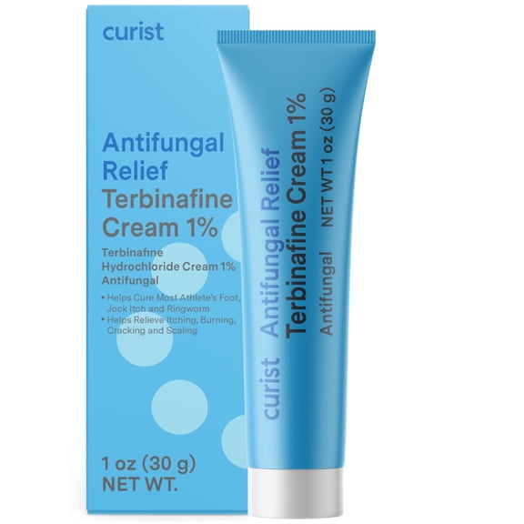 Curist Terbinafine Cream Antifungal, Foot Fungus Treatment 1%, Anti Fungal Foot Care, Ring Worm, & Jock Itch Treatment, Athlete's Foot Cream Terbinafine Hydrochloride, 1 Oz 30 g