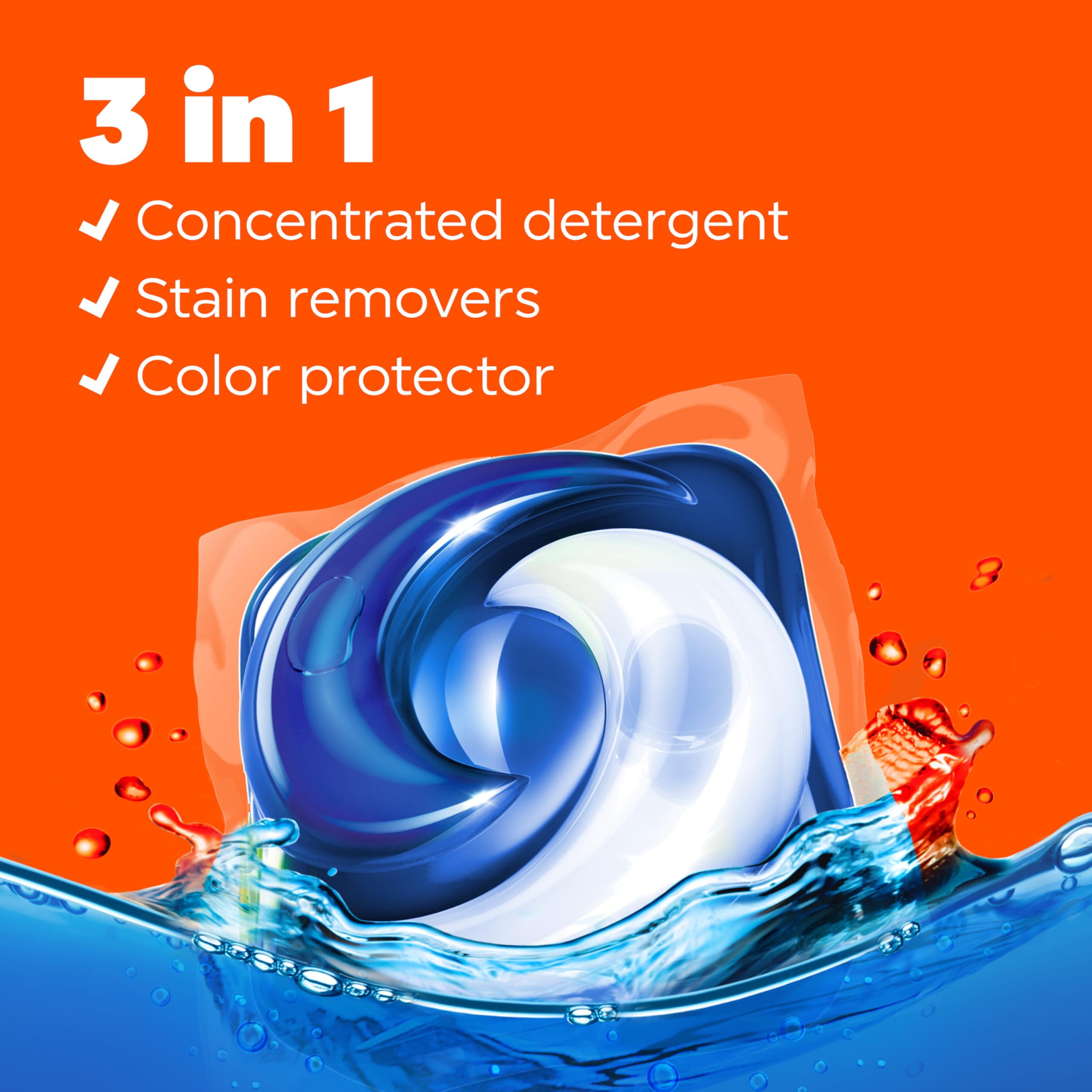 Tide PODS Laundry Detergent Pacs, 3-in-1 Stain Remover, Odor Fighter, Color Protector, 42 Count, HE compatible, Original Scent (Packaging May Vary)
