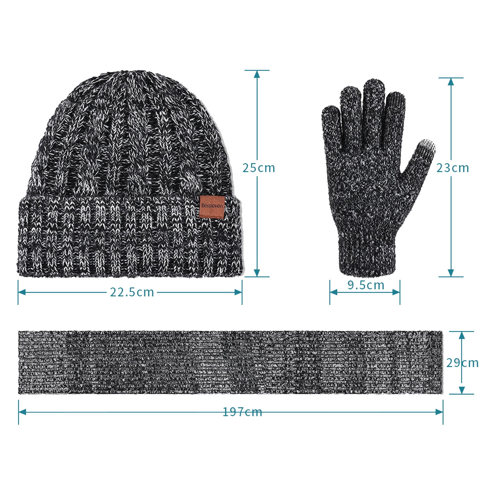 Hat for Women Winter Hats for Men 2024 Winter Men's And Women's Same Style Neck Knitted Hat Thickened Cold Knitted Glove Hat Scarf Warm 3 Piece Set