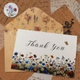 thumbnail image 3 of xianyou-48 PK Wildflower Thank You Cards Bulk - Midsummer Flower Butterfly Design Greeting Cards with Kraft Envelope Sticker Floral Blank Notes for Wedding Baby Shower Bridal Shower Graduation Small, 3 of 4