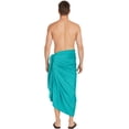 thumbnail image 2 of HAPPY BAY Men's Bath Trunk Holiday Sarong Pareo Beach Wrap One Size Shamrock Green, Solid Summer Vacation Party, 2 of 5