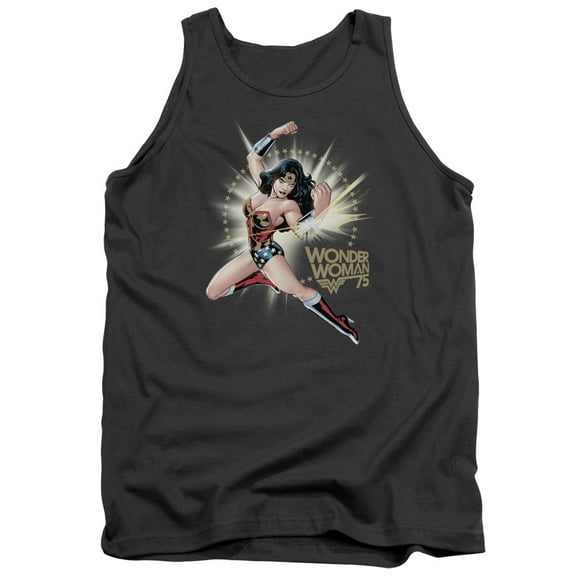 Trevco Sportswear JLA714-TK-5 Wonder Woman WW75 The Bracelets of Submission Adult Tank Top, Charcoal - 2X