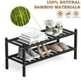 thumbnail image 3 of Asunby 2-Tier Bamboo Shoe Rack Stackable Shoe Shelf Storage Organizer for Entryway, Living room Hallway and Closet, 27.2"x11"x12.8" (9 Pairs-Black), 3 of 11