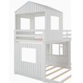 thumbnail image 4 of CRO Decor Wooden Twin Over Full Bunk Bed Loft Bed with Ladder  (White), 4 of 11