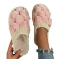 thumbnail image 4 of Fuzzy Womens Comfy Faux Fur House Slipper Scuff Memory Foam Slip On Anti-Skid Soleslipper Pink 39, 4 of 7