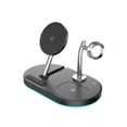 thumbnail image 1 of Estación de carga Dock 4 en 1 Tipo C Auriculares Carteles inalámbricos Viajes portátil Pad Fast Pad Office Stand con luz de noche negro kenally EL006063-01B, 1 of 7
