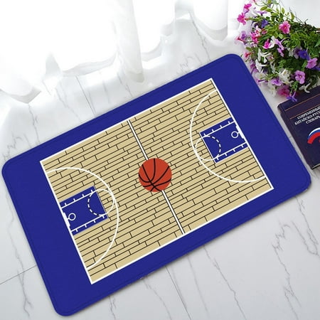 GCKG Basketball Court Field Non-Slip Doormat Indoor/Outdoor/Bathroom Doormat 30 x 18
