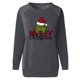 thumbnail image 3 of Moonsky Christmas Women's Printed Sweatshirt Long Sleeve Round Neck Casual Comfortable Loose Lightweight Women's Sweatshirt Oversized Xmas Sweatshirt, Green Monster Plus Size Sweaters#Dark Gray XL, 3 of 4