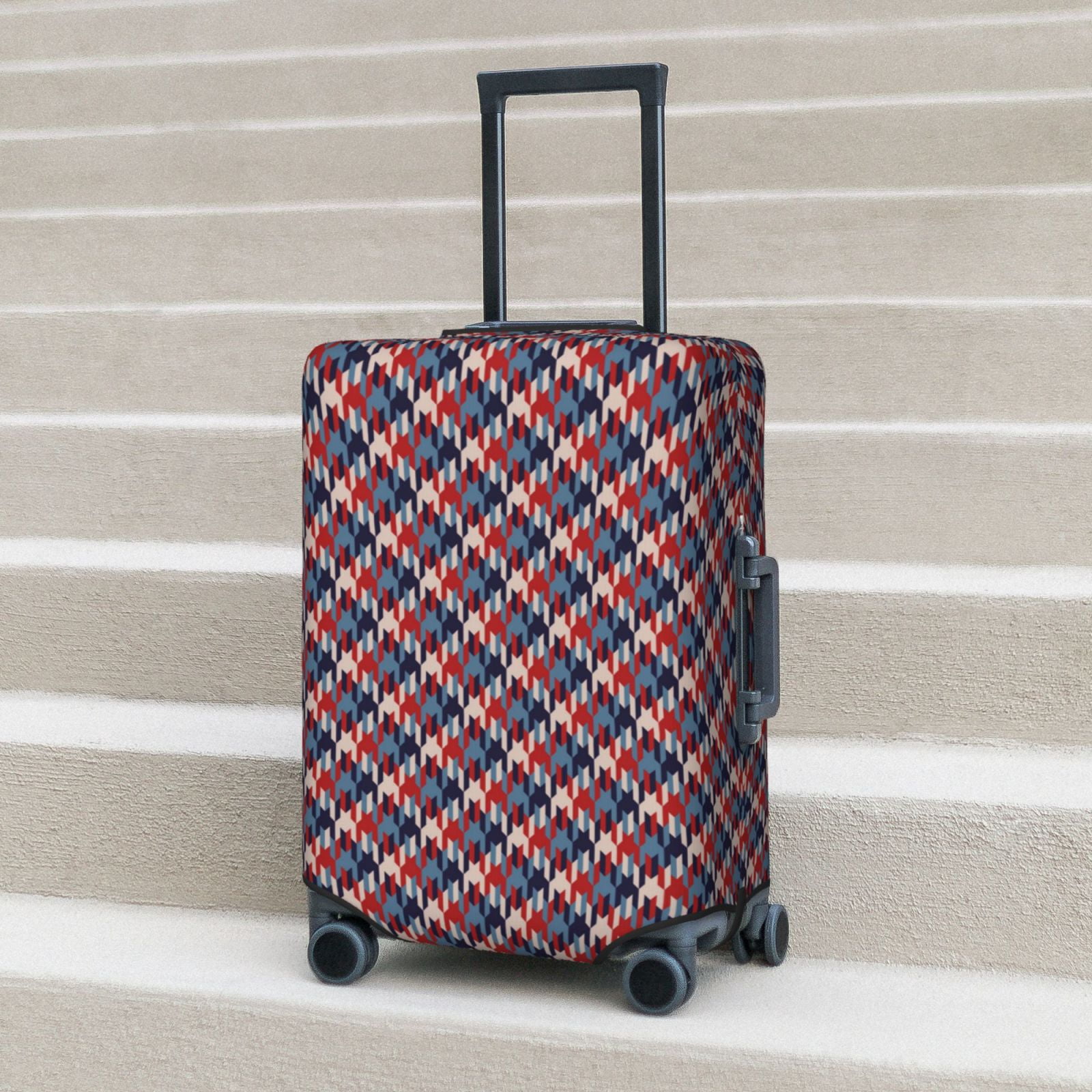 Vsdgher Red Blue Checked Luggage Cover Suitcase Cover Protector Anti-scratch Suitcase cover Fits 18-32 Inch Luggage(No luggage included)-Large