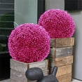 thumbnail image 2 of KQJQS Fall Artificial Flowers - Faux Flower Balls, Lifelike Boxwood Balls for Indoor and Outdoor Decoration, Arcades, Decks, Walkways, and Clean Look Plants,Pink, 2 of 6