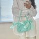 thumbnail image 4 of Bolso de mano para mujer con hebilla magnética bolso de punto de ganchillo con nudo de lazo para la fecha de compras, 4 of 6