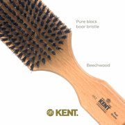 Kent OG2S Beechwood Soft Bristle Hair Brush and Facial Brush for Beard Care - Exfoliating Soft White Natural Boar Bristle Brush for Mens Grooming, Hair Care, and Beard Straightener for Men's Skin