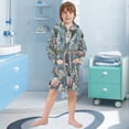 thumbnail image 5 of FORMRS Niños Bathrobe Unisex Hooded Robe Soft Plush Pajamas Sleepwear, Size 2-3T, Sea Plants Pattern, 5 of 7
