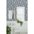 thumbnail image 3 of NextWall Navy Blue Sketched Leaves Peel and Stick Wallpaper, 3 of 9