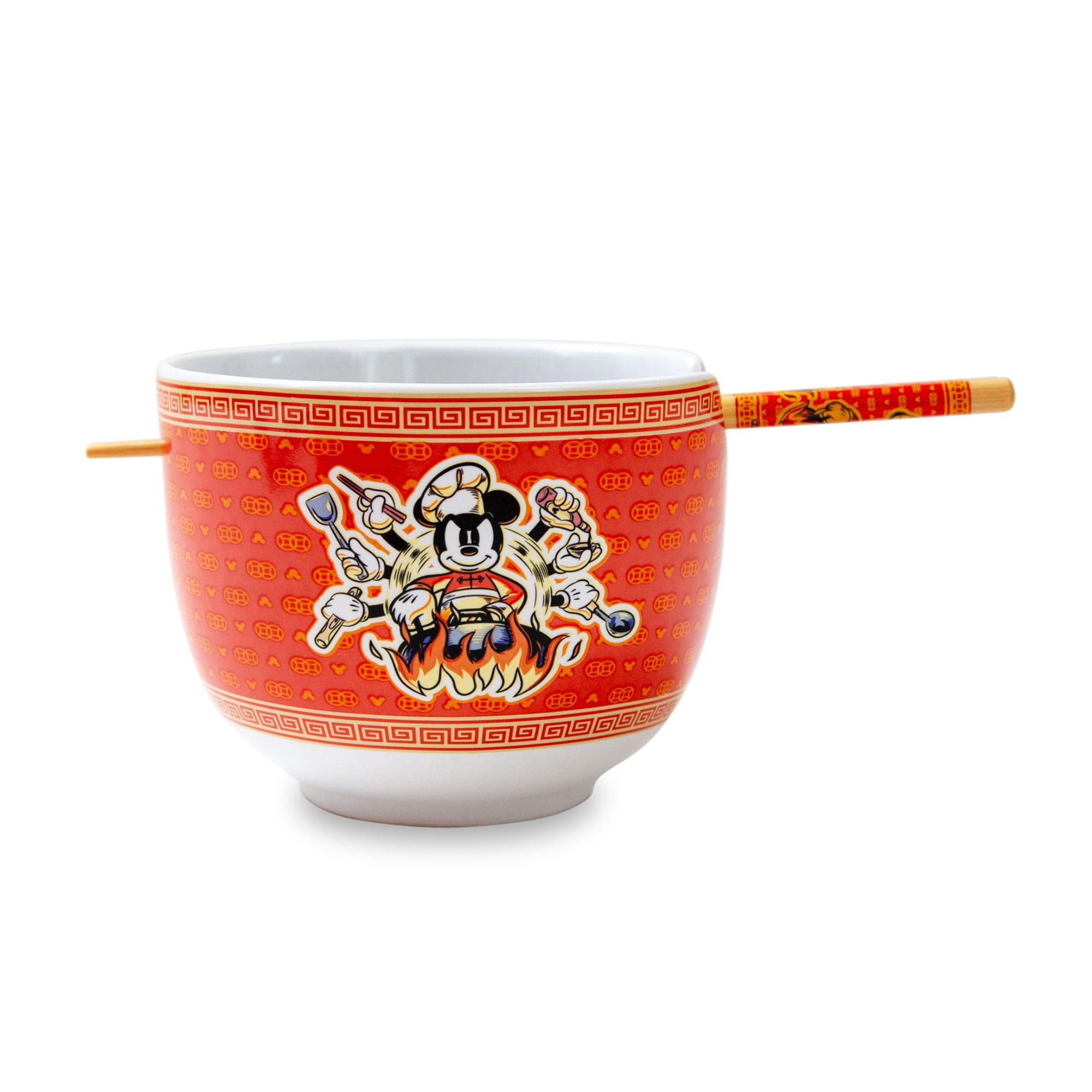 Disney Mickey Mouse Wild Wok 20Ounce Ramen Bowl and Chopstick Set