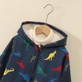 thumbnail image 6 of Gubotare Toddler Zip Up Jacket Baby Boys Dinosaur Fleece Hooded Zip-Up Jacket Fall Winter 2-11 Years (Navy,2-3 Years), 6 of 9