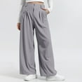 thumbnail image 2 of Womens Sweatpants Wide-leg with Pockets Solid Color Hanging High Waist Wide Leg Versatile Casual Loose Pants for Golf, Athletic,Travel, Work Dark Gray L, 2 of 8