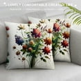 thumbnail image 3 of Leisuo Sage Green Flower Pillow Cover Throw Pillow Cover Square Cushion Covers for Outdoor Couch Sofa Living Room Home Decor White, 3 of 5