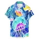 thumbnail image 1 of Playeras Y Camisas Para Hombre Hombres Moda Primavera Verano Casual Manga corta Turndown Neck Impreso Camisetas Top Blusa (Blue, 5XL), 1 of 5