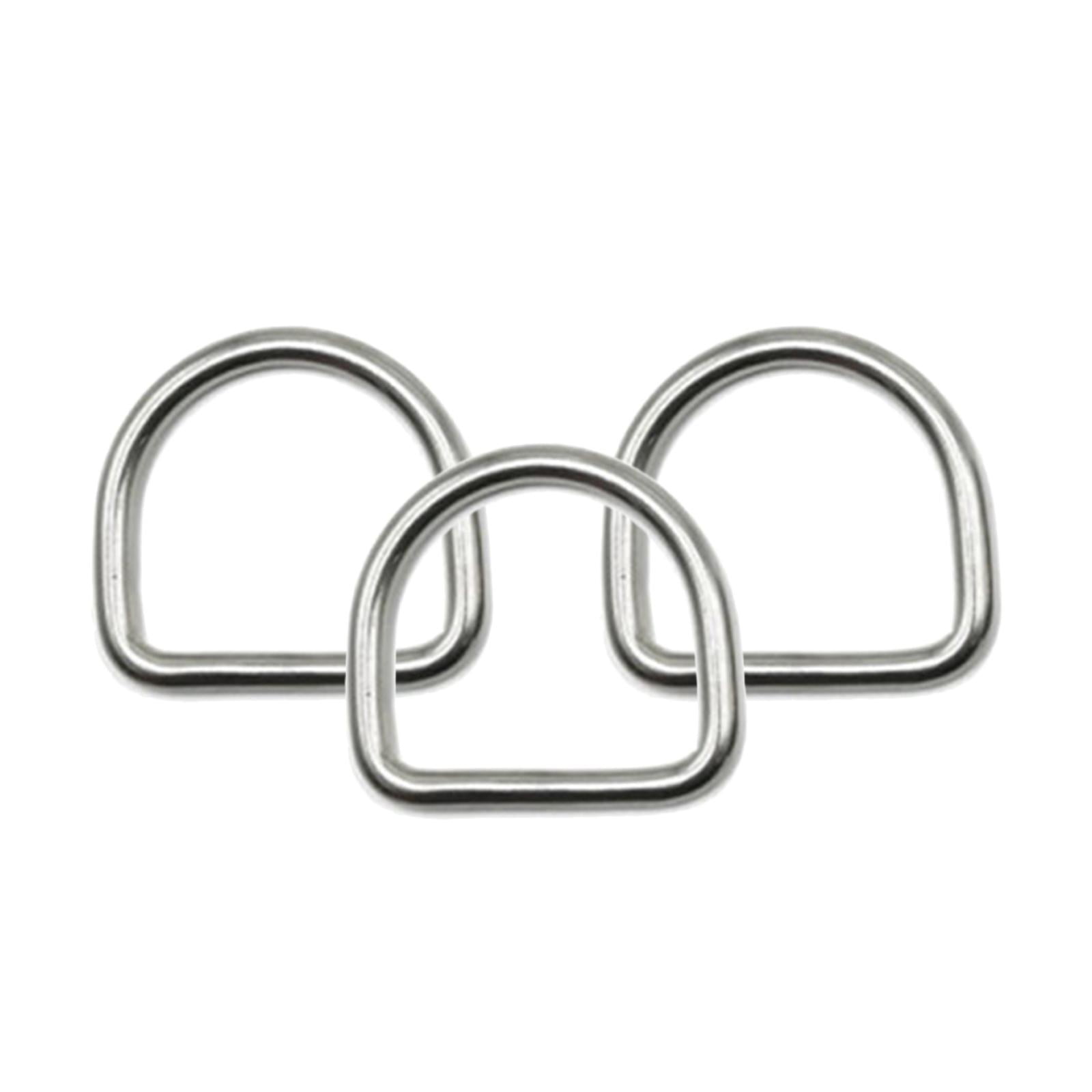 Milageto 4x3Pcs Horseshoe Buckles Stainless Steel Portable Simple Hardware Accessories Metal D Rings for DIY Handmade Lanyards Backpacks