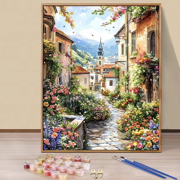 JYLMOOD Paint by Numbers for Adults Kits, DIY Easy Painting by Numbers for Gift Home Wall Decoration 16x20in without Frame - Alley