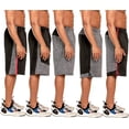 thumbnail image 4 of 5 Pack: Men's Active Performance Quick-Dry Athletic Workout Training Stretch Basketball Gym Knit Shorts, 4 of 7