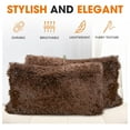thumbnail image 5 of Throw Pillows for Couch and Bed, Soft Shaggy Throw Pillows with Inserts Included, Cozy Long Hair Faux Fur Pillows - Set of 2-12" x 20" - Chocolate, 5 of 8