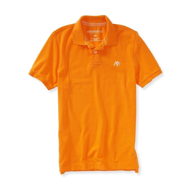 Aeropostale A87 - Polo de rugby para hombre, color naranja, pequeño Aeropostale polo, rugbi